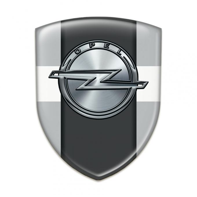 Opel Domed Emblem Grey with White Band Version 