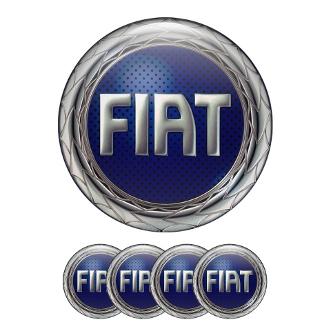 Fiat Silicone Stickers Center Hub Badge color blue