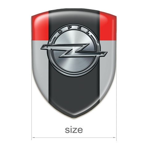 Opel Tuning Badge Grey Red Version 