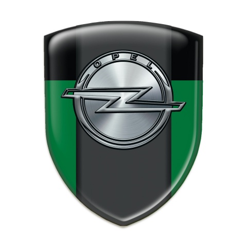 Opel Domed Emblem Green Black Version 
