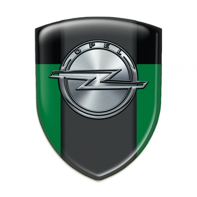Opel Domed Emblem Green Black Version 