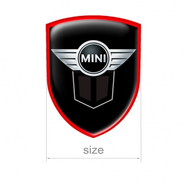 Mini Cooper Shield Emblem Silicone Black Red Line Edition