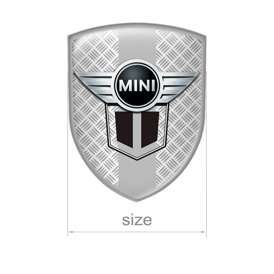 Mini Cooper Shield Emblem Silicone Grey Steel Edition | Domed Emblems ...