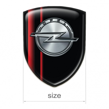 Opel Self Adhesive Emblem Logo Black Base with Red Lines 