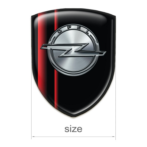 Opel Self Adhesive Emblem Logo Black Base with Red Lines 