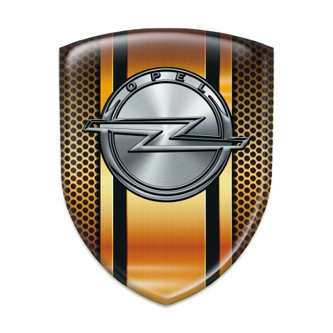 Opel Resin Sticker Copper Grid Design 