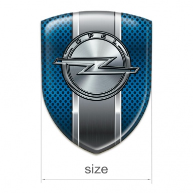 Opel Silicone Badge Blue Mesh with Metal Central Panel 