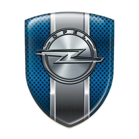 Opel Silicone Badge Blue Mesh with Metal Central Panel 
