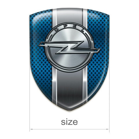 Opel Silicone Badge Blue Mesh with Metal Central Panel 