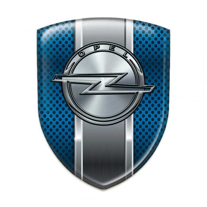Opel Silicone Badge Blue Mesh with Metal Central Panel 