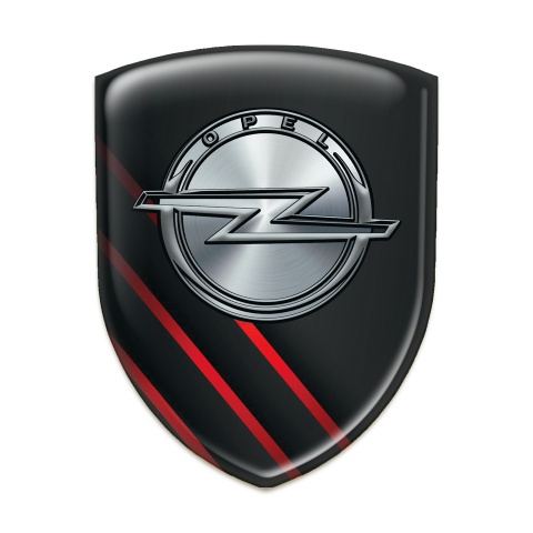 Opel Auto Emblem Black with Diagonal Red Lines 