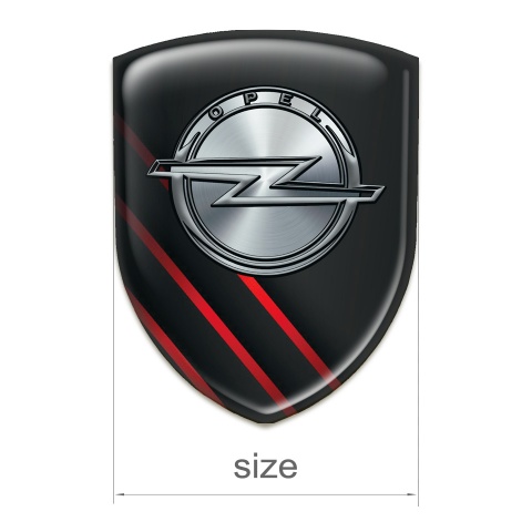 Opel Auto Emblem Black with Diagonal Red Lines 