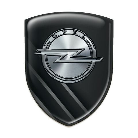 Opel Emblem Badge Logo Black with Diagonal Grey Lines Design 