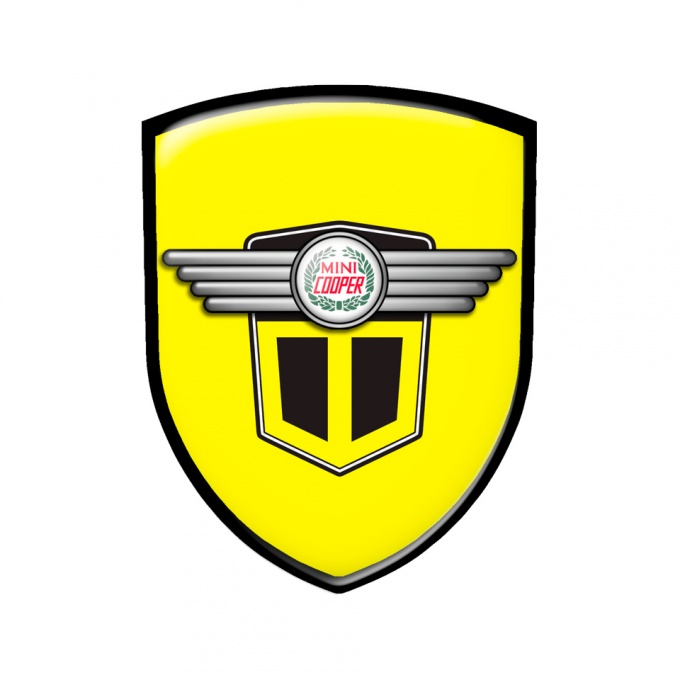 Mini Cooper Shield Emblem Silicone Black Yellow Edition
