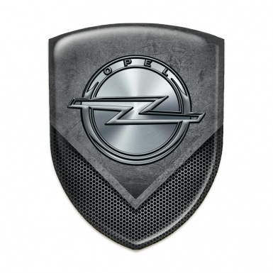 Opel Domed Emblem Scratched Plate with Mesh Mixed Design 