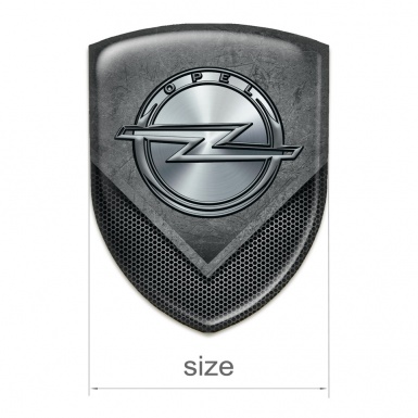 Opel Domed Emblem Scratched Plate with Mesh Mixed Design 