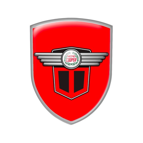 Mini Cooper Emblem Silicone Shield Black Red Edition