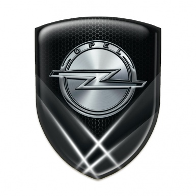 Opel Silicone Car Decal Badge Black with White Lights Design 