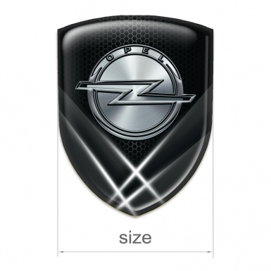 Opel Silicone Car Decal Badge Black with White Lights Design 
