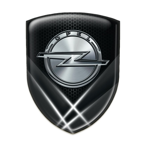 Opel Silicone Car Decal Badge Black with White Lights Design 