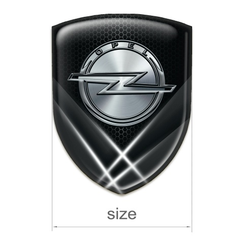 Opel Silicone Car Decal Badge Black with White Lights Design 