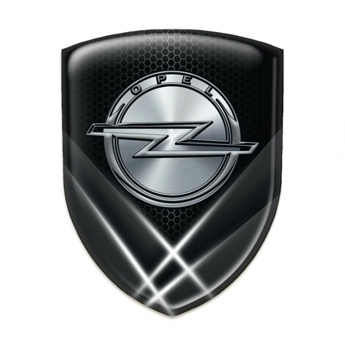 Opel Silicone Car Decal Badge Black with White Lights Design 