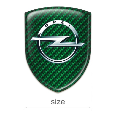 Opel Self Adhesive Car logo Emblem Green Carbon Base Silver Logo 