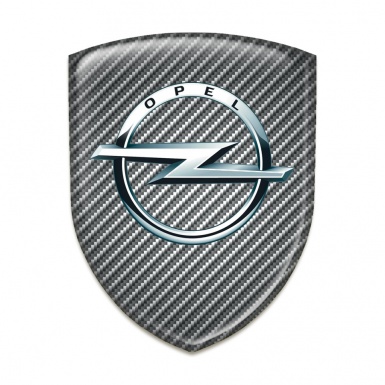Opel Car Interior Badge Classic Carbon Base Silver Logo 