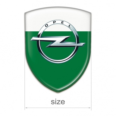 Opel Silicone Badge Green White Base Silver Logo 