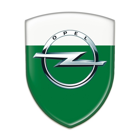 Opel Silicone Badge Green White Base Silver Logo 