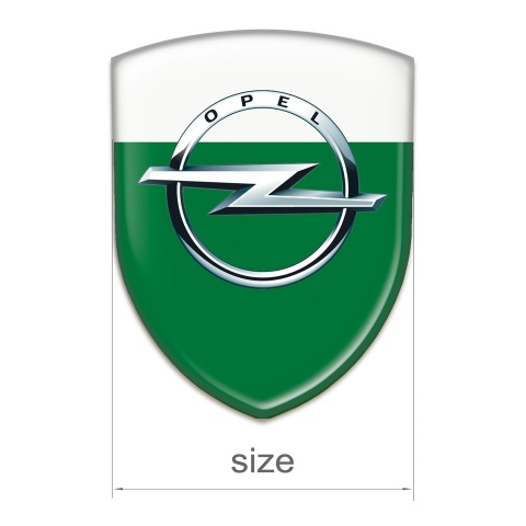 Opel Silicone Badge Green White Base Silver Logo 