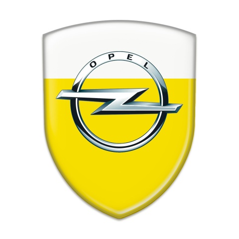 Opel Auto Emblem Yellow White Base Classic Logo 