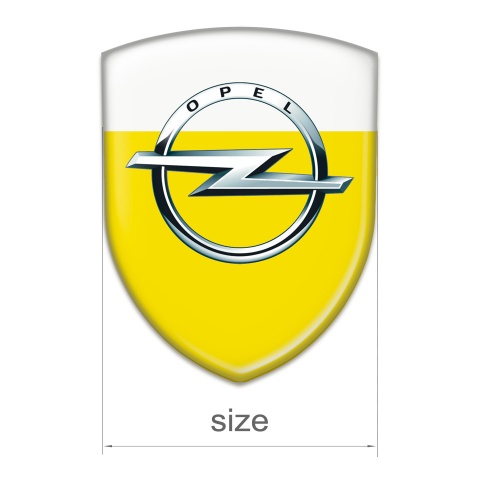 Opel Auto Emblem Yellow White Base Classic Logo 