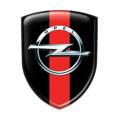 Opel Emblem Badge Logo Black with Red Band Pattern 
