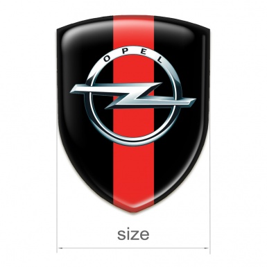 Opel Emblem Badge Logo Black with Red Band Pattern 