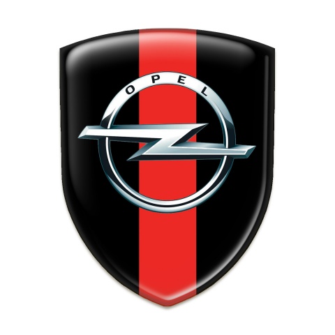 Opel Emblem Badge Logo Black with Red Band Pattern 