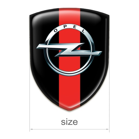 Opel Emblem Badge Logo Black with Red Band Pattern 