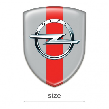 Opel Logo Emblem Grey with Red Band Pattern 
