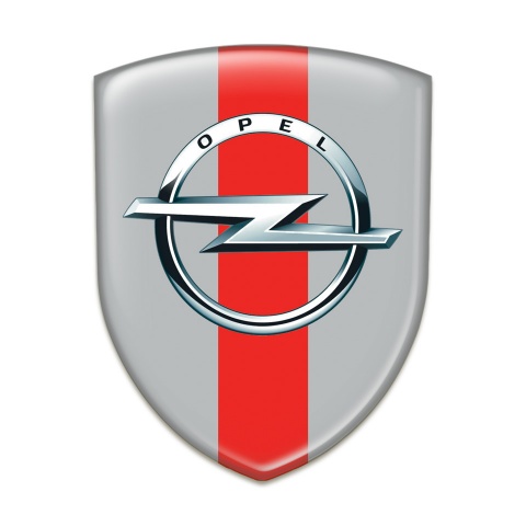Opel Logo Emblem Grey with Red Band Pattern 