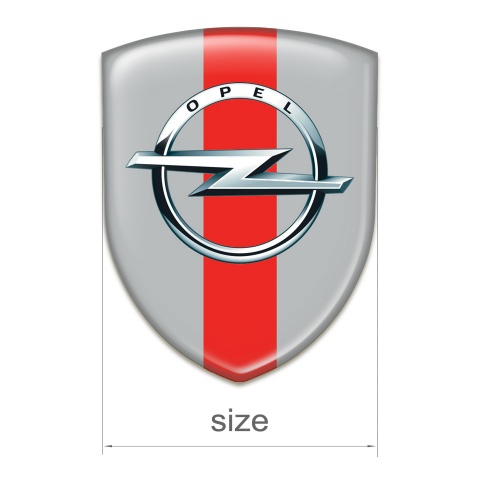 Opel Logo Emblem Grey with Red Band Pattern 
