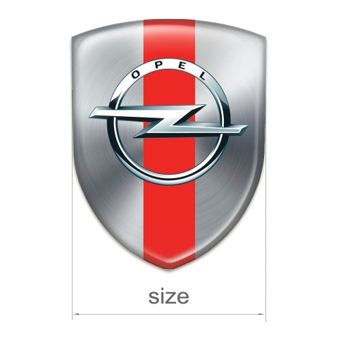 Opel Tuning Emblem Silver with Red band pattern 