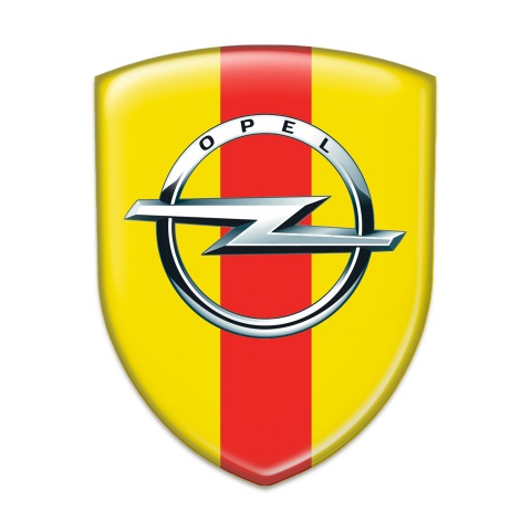 Opel Emblem Badge Logo Yellow with Red Band Pattern 