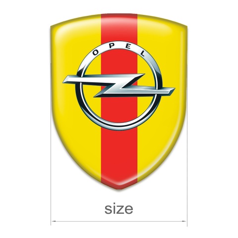 Opel Emblem Badge Logo Yellow with Red Band Pattern 