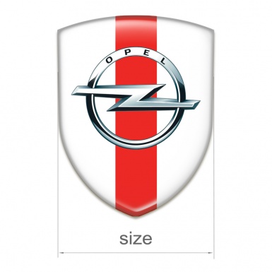 Opel Self Adhesive Emblem Logo White with Red band Pattern 