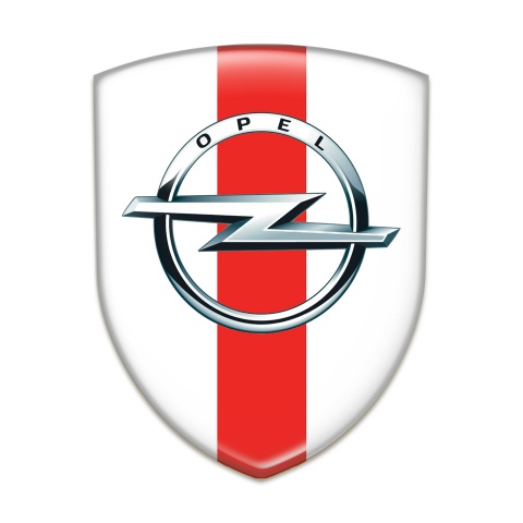 Opel Self Adhesive Emblem Logo White with Red band Pattern 