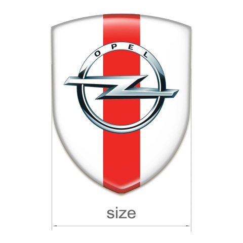 Opel Self Adhesive Emblem Logo White with Red band Pattern 