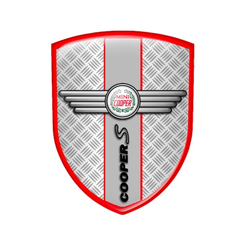 Mini Cooper S Emblem Silicone Shield Steel Red Edition