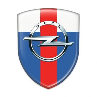 Opel Silicone Emblem Blue White with Red Band Pattern 