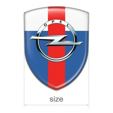 Opel Silicone Emblem Blue White with Red Band Pattern 