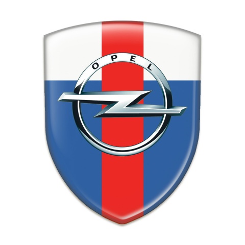 Opel Silicone Emblem Blue White with Red Band Pattern 